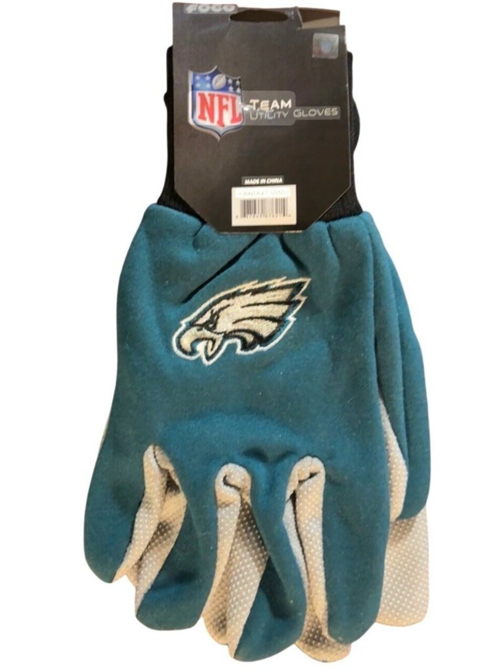 NFL Philadelphia Eagles Utility Gloves By FOCO Teal & Gray Made In China 1 Size
